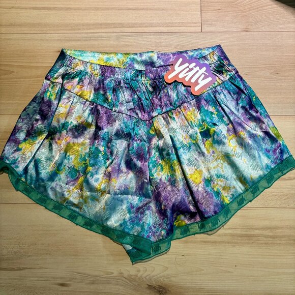 *brand new, set of 2* Yitty Satin Pretty Flowy Camisole AND Short Deep Sea (L) - Picture 8 of 13